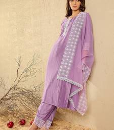 Women Regular Chikankari Kurta with Trousers & With Dupatta
