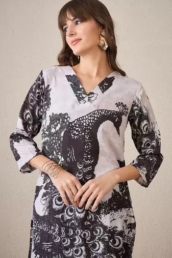 Women Ethnic Motifs Printed Regular Pure Cotton Kurta with Trousers