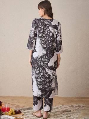 Women Ethnic Motifs Printed Regular Pure Cotton Kurta with Trousers 6