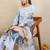 Women Floral Printed Regular Chanderi Silk Kurta with Trousers & With Dupatta
