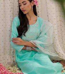Women Ethnic Motifs Embroidered Regular Sequinned Kurta with Trousers & With Dupatta