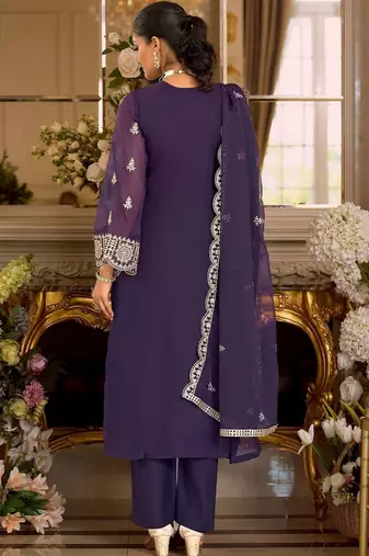 Women Ethnic Motifs Embroidered Regular Kurta with Trousers & With Dupatta