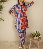 Women Floral Printed Regular Pure Cotton Kurta with Trousers