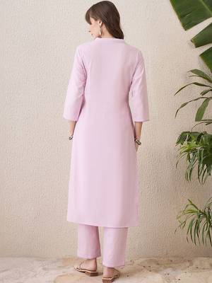 Women Floral Embroidered Regular Thread Work Pure Cotton Kurta with Trousers 5