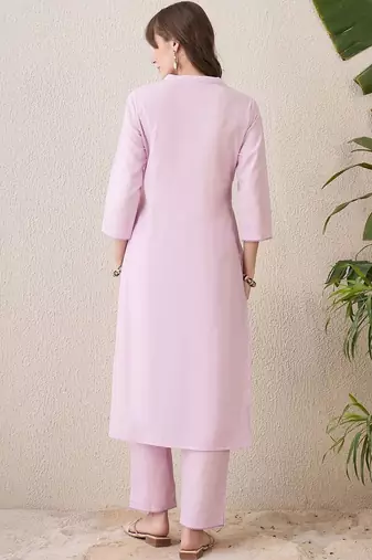 Women Floral Embroidered Regular Thread Work Pure Cotton Kurta with Trousers