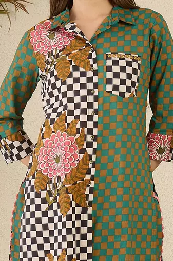 Women Printed Regular Pure Cotton Kurta with Trousers