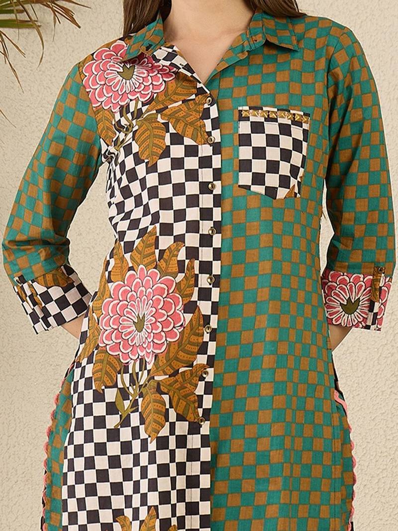 Women Printed Regular Pure Cotton Kurta with Trousers