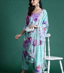 Women Floral Printed Regular Kurta with Trousers & With Dupatta