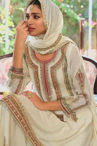 Women Ethnic Motifs Embroidered Regular Mirror Work Kurta with Palazzos & With Dupatta