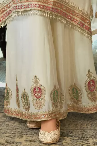 Women Ethnic Motifs Embroidered Regular Mirror Work Kurta with Palazzos & With Dupatta