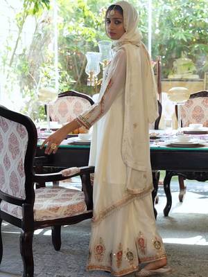 Women Ethnic Motifs Embroidered Regular Mirror Work Kurta with Palazzos & With Dupatta 6