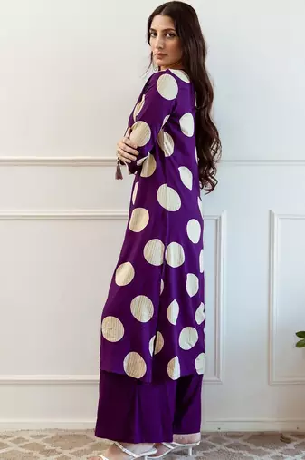 Women Printed Regular Thread Work Kurta with Palazzos