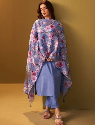 Women Floral Regular Kurta with Trousers & With Dupatta 1