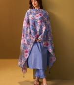 Women Floral Regular Kurta with Trousers & With Dupatta