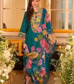 Women Floral Embroidered Regular Mirror Work Kurta with Trousers & With Dupatta