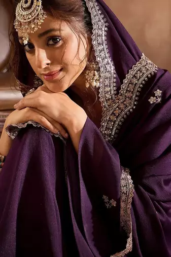 Women Ethnic Motifs Embroidered Regular Kurta with Sharara & With Dupatta