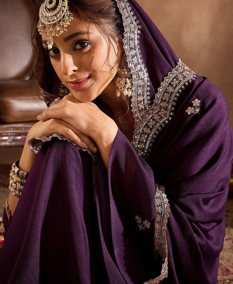Women Ethnic Motifs Embroidered Regular Kurta with Sharara & With Dupatta