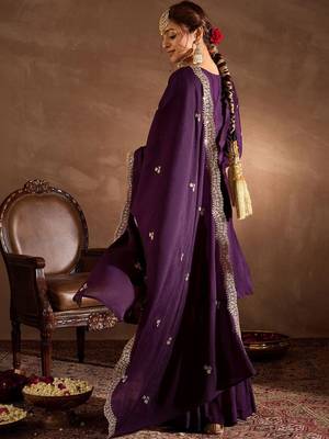 Women Ethnic Motifs Embroidered Regular Kurta with Sharara & With Dupatta 5