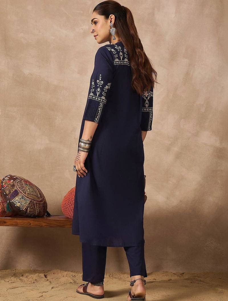 Women Ethnic Motifs Printed Regular Pure Cotton Kurta with Trousers