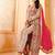 Beige Georgette embroidered unstitched salwar with dupatta