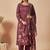 Women Floral Printed Regular Thread Work Linen Kurta with Trousers & With Dupatta