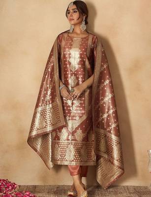 Women Ethnic Motifs Regular Kurta with Trousers & With Dupatta 1