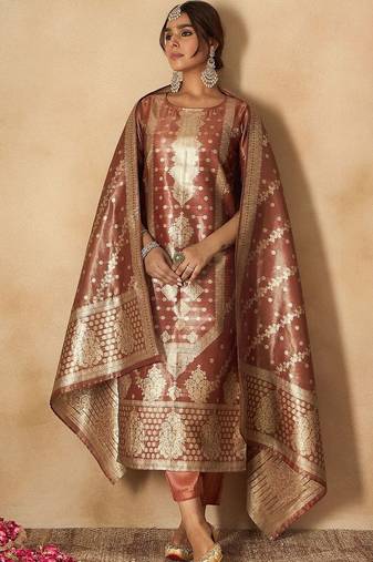 Women Ethnic Motifs Regular Kurta with Trousers & With Dupatta