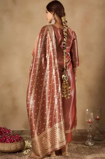 Women Ethnic Motifs Regular Kurta with Trousers & With Dupatta