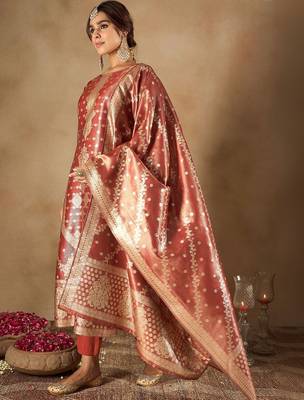 Women Ethnic Motifs Regular Kurta with Trousers & With Dupatta 5