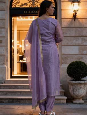 Women Ethnic Motifs Embroidered Regular Sequinned Kurta with Trousers & With Dupatta 2