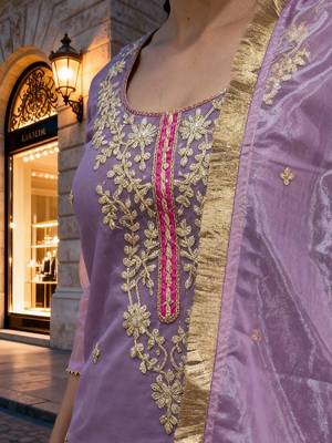 Women Ethnic Motifs Embroidered Regular Sequinned Kurta with Trousers & With Dupatta 5