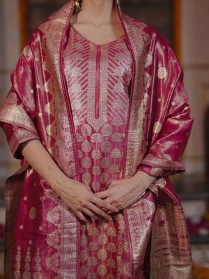 Women Ethnic Motifs Regular Kurta with Trousers & With Dupatta 4