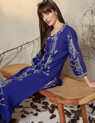 Women Printed Regular Beads and Stones Kurta with Palazzos 5