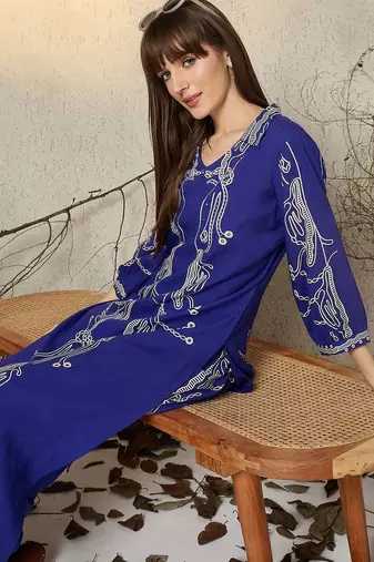 Women Printed Regular Beads and Stones Kurta with Palazzos