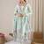Women Printed Pleated Beads and Stones Pure Cotton Kurta with Trousers & With Dupatta