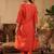 Women Floral Embroidered Panelled Thread Work Kurta with Trousers & With Dupatta