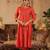 Women Floral Embroidered Panelled Thread Work Kurta with Trousers & With Dupatta