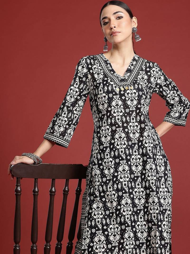 Women Printed Regular Pure Cotton Kurta with Trousers
