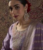 Women Ethnic Motifs Embroidered Regular Sequinned Kurta with Trousers & With Dupatta