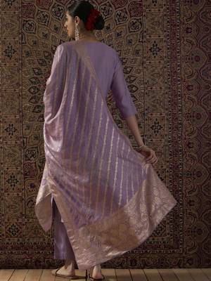 Women Ethnic Motifs Embroidered Regular Sequinned Kurta with Trousers & With Dupatta 4