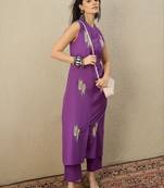 Women Ethnic Motifs Embroidered Regular Thread Work Pure Cotton Kurta with Palazzos