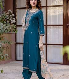 Women Ethnic Motifs Embroidered Regular Kurta with Salwar & With Dupatta