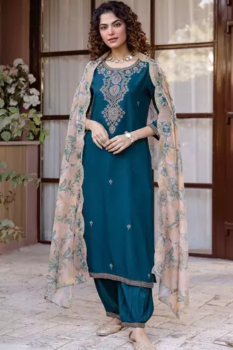 Women Ethnic Motifs Embroidered Regular Kurta with Salwar & With Dupatta
