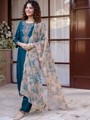 Women Ethnic Motifs Embroidered Regular Kurta with Salwar & With Dupatta 6