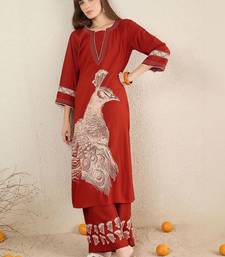 Women Printed Regular Thread Work Kurta with Palazzos