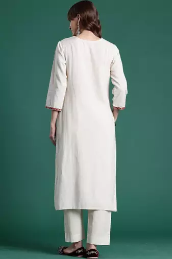 Women Ethnic Motifs Embroidered Regular Thread Work Kurta with Palazzos