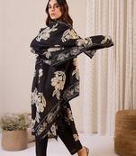 Women Floral Printed Regular Chanderi Silk Kurta with Trousers & With Dupatta