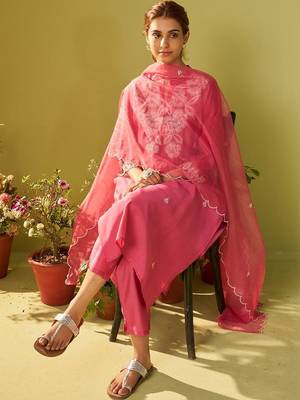 Women Ethnic Motifs Embroidered Regular Thread Work Kurta with Trousers & With Dupatta 1