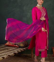 Women Ethnic Motifs Embroidered Regular Thread Work Kurta with Trousers & With Dupatta