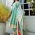 Women Floral Yoke Design Pleated Thread Work Kurta with Trousers & With Dupatta